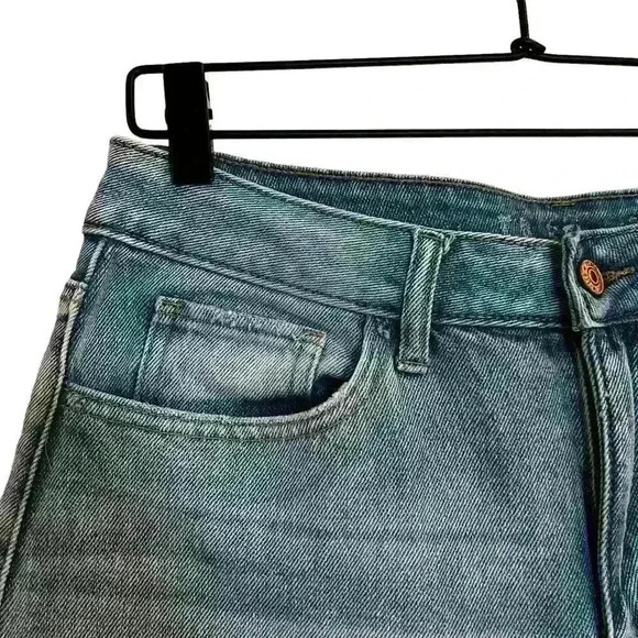 Rewash Brand Jeans High Rise Distressed Raw Hem Stone Wash Wide Leg Size 9 - Picture 7 of 7